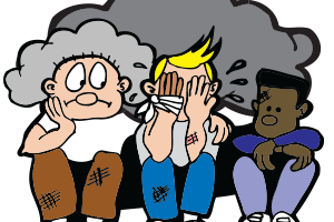 Three young lads one of whom is hurt