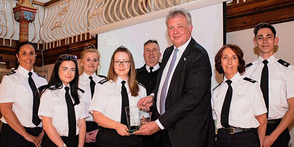 An award being received by a cadet