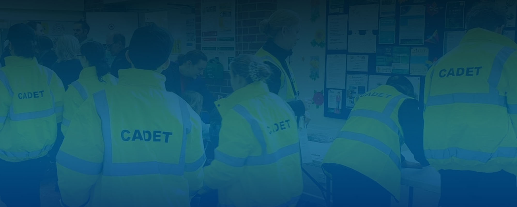 Cadets leaving a hall