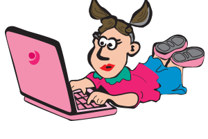 Lying on the floor playing with your laptop