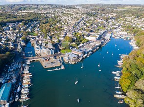 Aerial view of Falmouth harbour