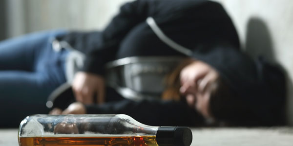 Passed out on the street