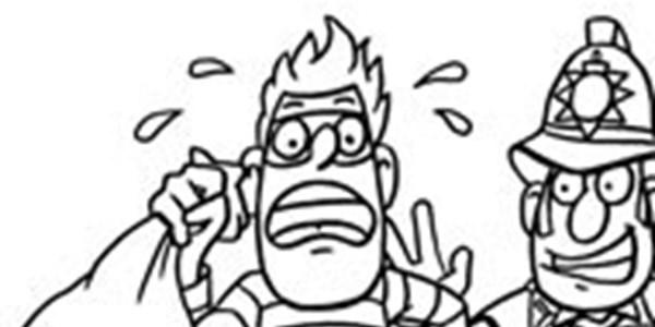 Thieve running away wth the swag colouring sheet